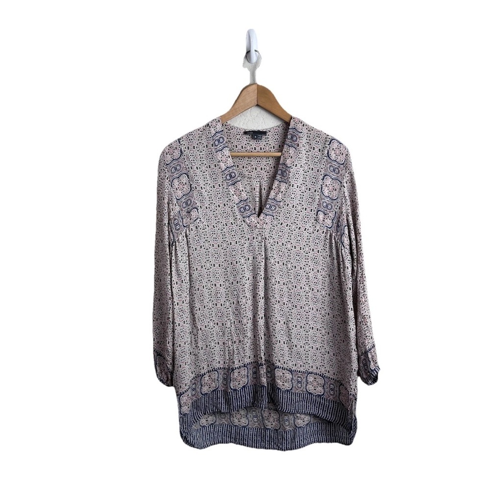 Vince Blouse Tunic Top 100% Silk Bohemian
